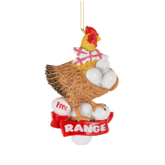 4" Free Range Hen Ornament