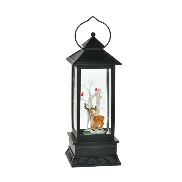 LED Black Lantern With Deer