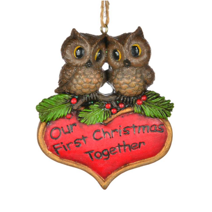 3" Owl Couple First Xmas Ornament