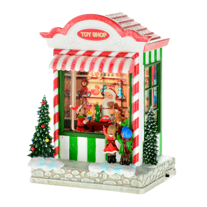9" Santa Toy Shop Water Globe