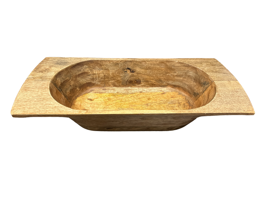 Decorative Wooden Dough Bowl - Large