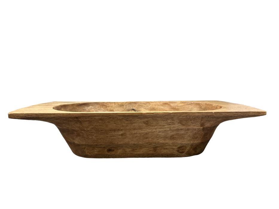 Decorative Wooden Dough Bowl - Large