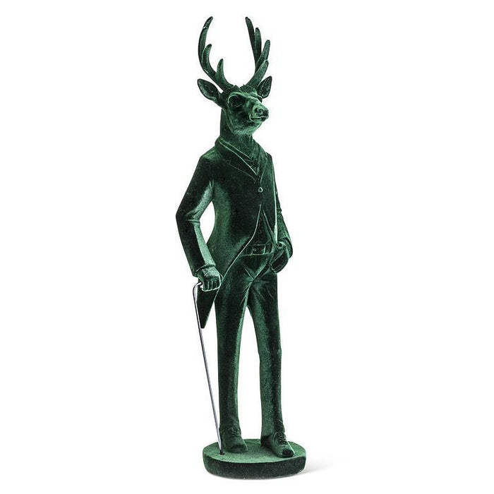 Standing Velvet Stag - Green