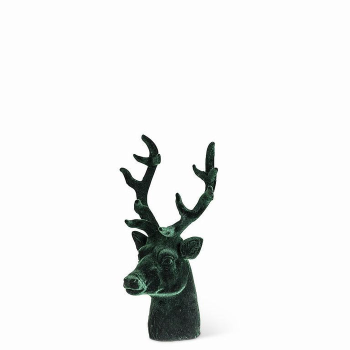 Small Velvet Stag Head - Green