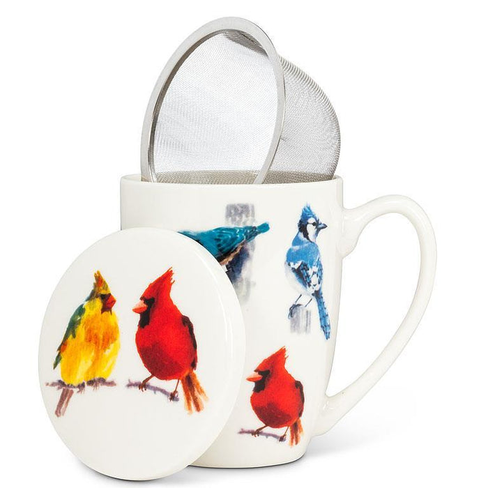 Tea Mug with Strainer - Birds