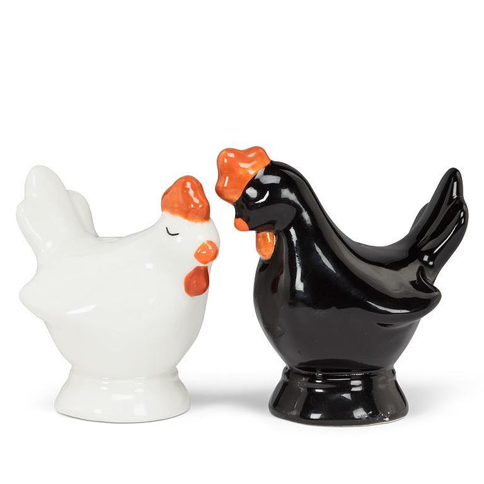 Salt & Pepper Shakers - Black & White chickens