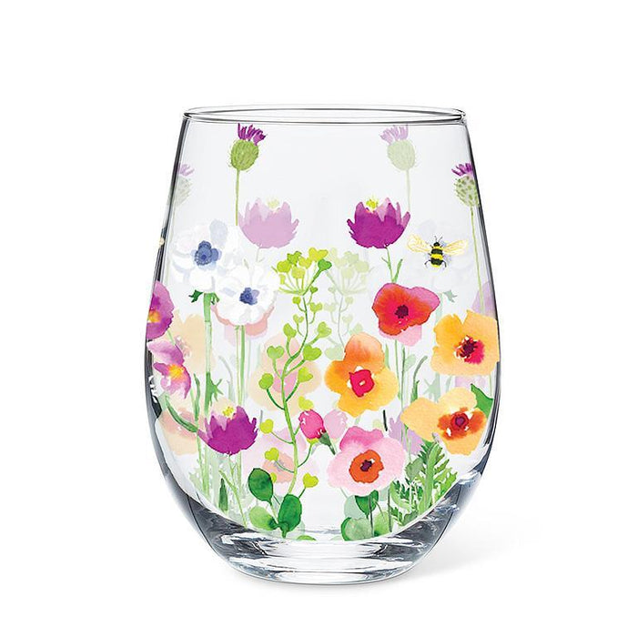 Wine Glass- Bee Garden