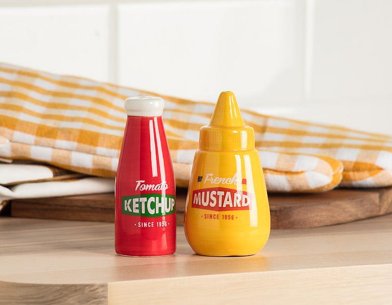 Salt & Pepper Shakers - Mustard & Ketchup