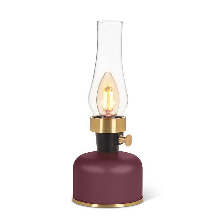 LED Lantern Style Table Light - Burgundy