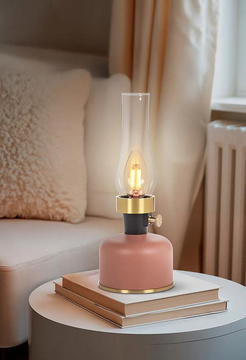 LED Lantern Style Table Light - Terracotta