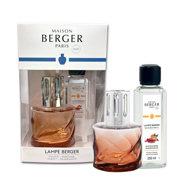 Lampe Berger Amber Spirale Lamp + 250ml Rhubarb Radiance Oil Fragrance