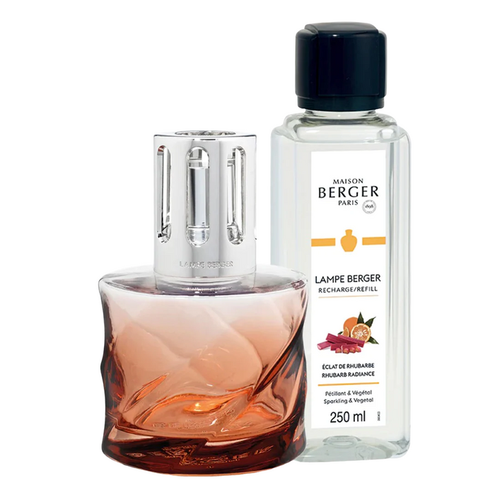 Lampe Berger Amber Spirale Lamp + 250ml Rhubarb Radiance Oil Fragrance