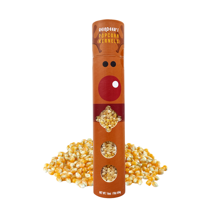 Holiday Popcorn Kernels Tube - Reindeer