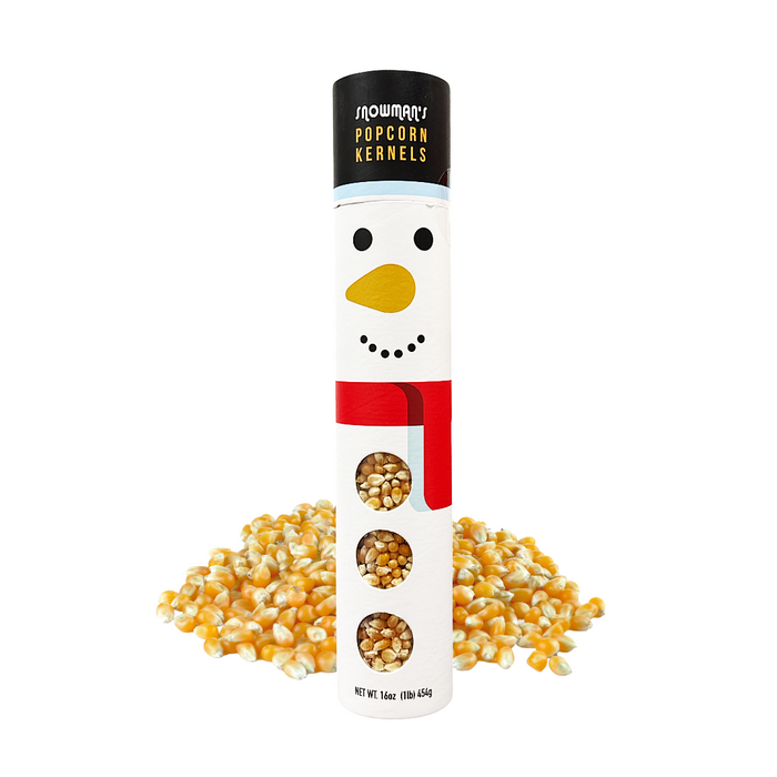 Holiday Popcorn Kernels Tube - Snowman