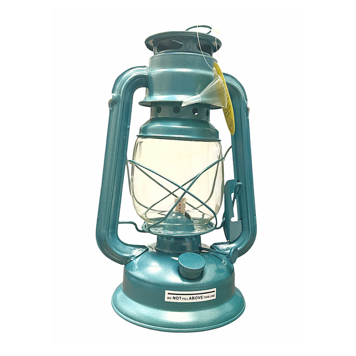 11" Camper Oil Lantern - Teal Blue