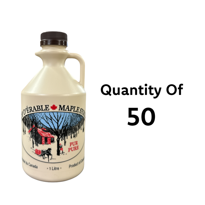 50 - Maple Syrup Bottling Jugs With Caps - 1litre