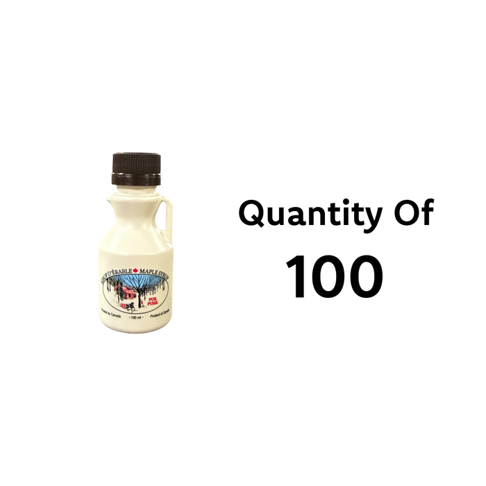 100 - Maple Syrup Bottling Jugs With Caps - 100ml