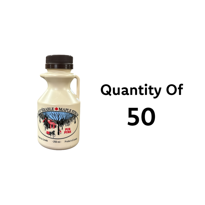 50 - Maple Syrup Bottling Jugs With Caps - 250ml