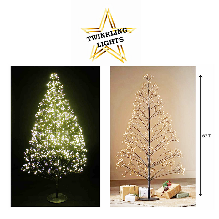 6 Foot Micro Dot Black XMAS Tree