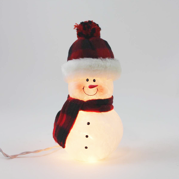 Glass Snowman With Red Hat