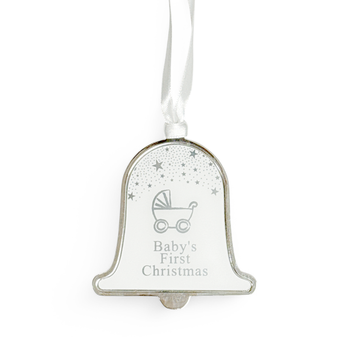 Silver Bell Ornament - Baby's First Christmas