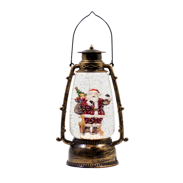 LED Water Spinning Santa Lantern with Music