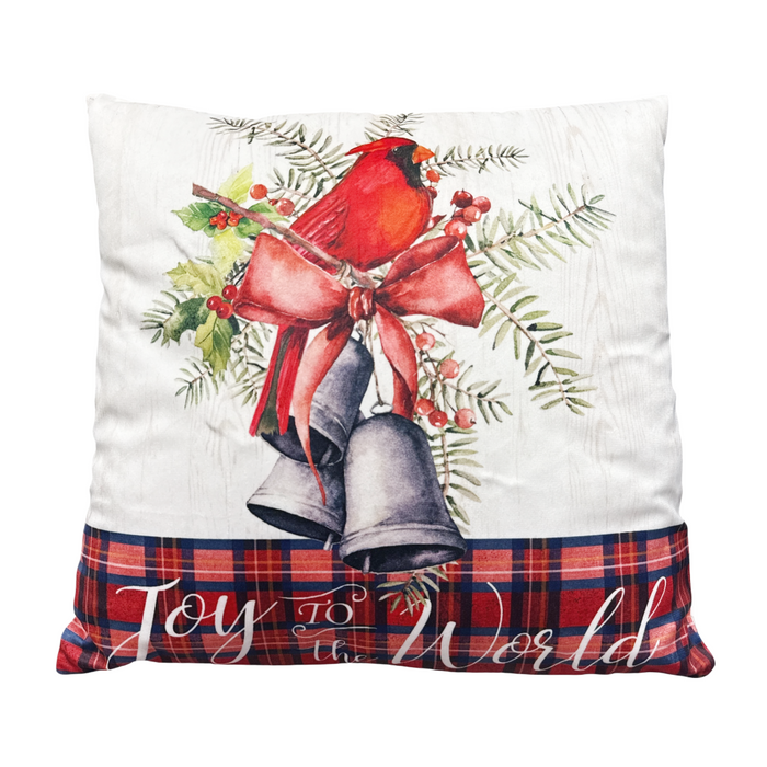 15" Light-Up Cardinal Throw Pillow
