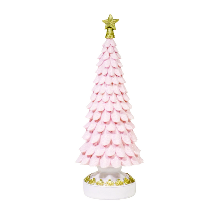 Resin Pink LED Christmas Tree