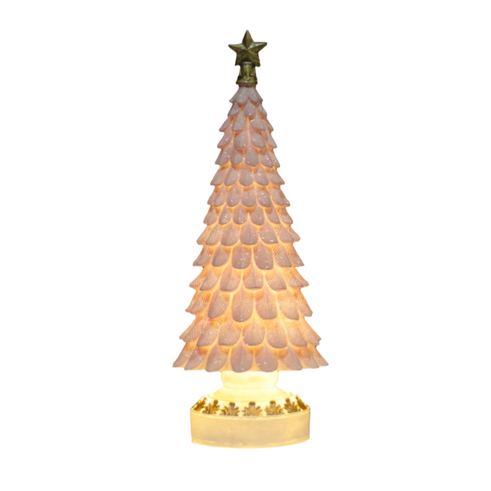 Resin Pink LED Christmas Tree