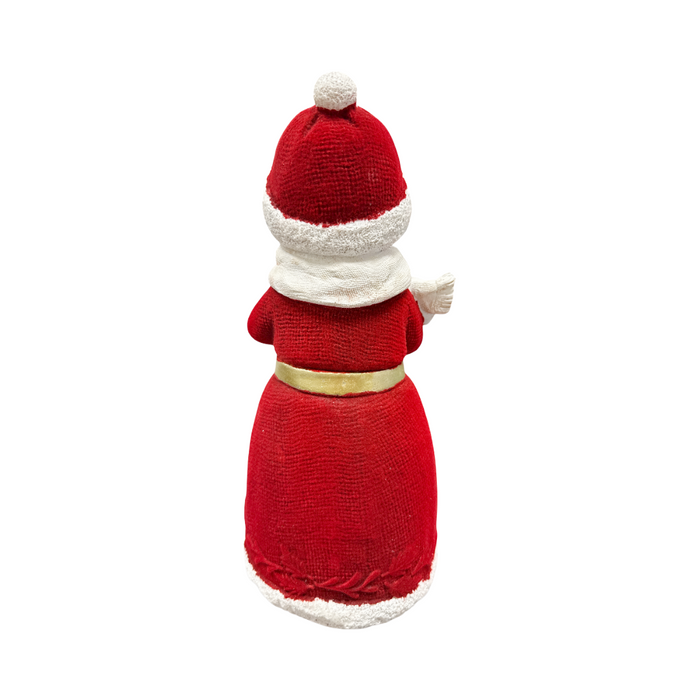 Resin Snowman with Red Coat & Hat