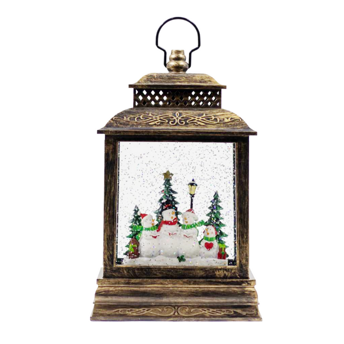 LED Musical Water Spinning Lantern with Snowman Caroling
