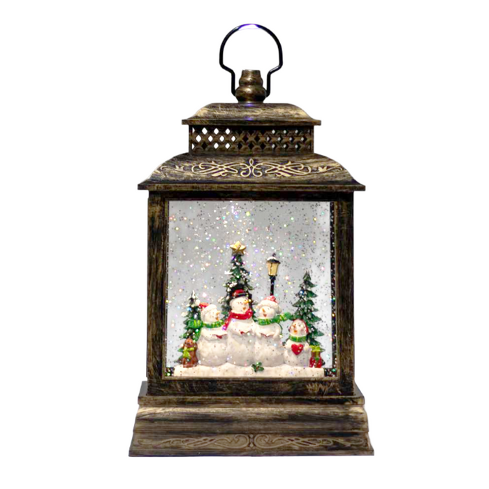 LED Musical Water Spinning Lantern with Snowman Caroling