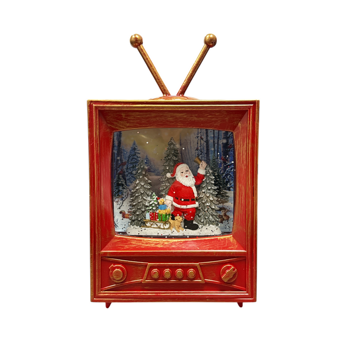 LED Musical Water/Glitter Spinning TV with Santa