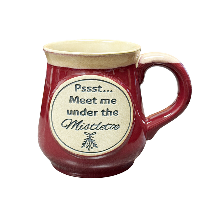 16oz Ceramic Mug - "Psst..Meet Me Under The Mistletoe"