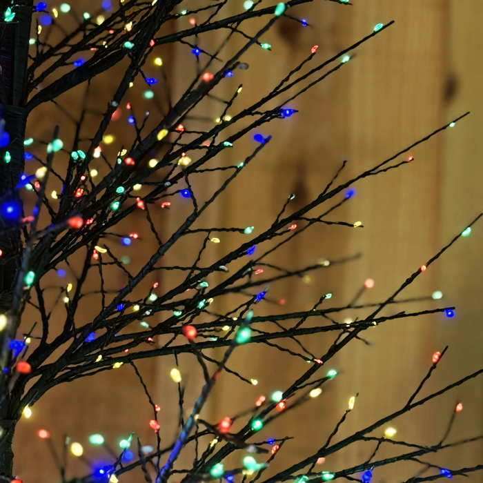 150cm Multicoloured LED Black Tree