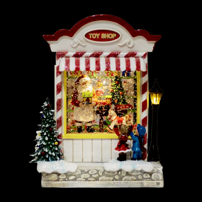 LED Water/Glitter Spinning Toy Shop Lantern with Timer