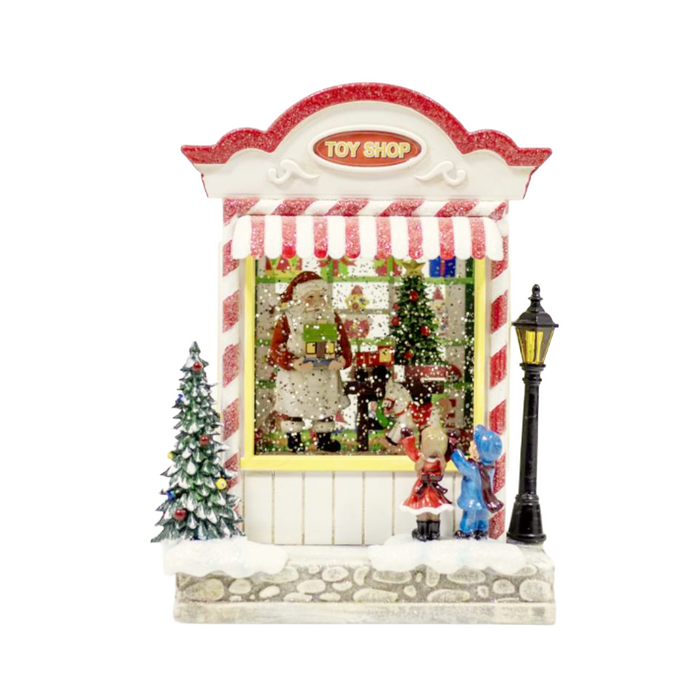 LED Water/Glitter Spinning Toy Shop Lantern with Timer