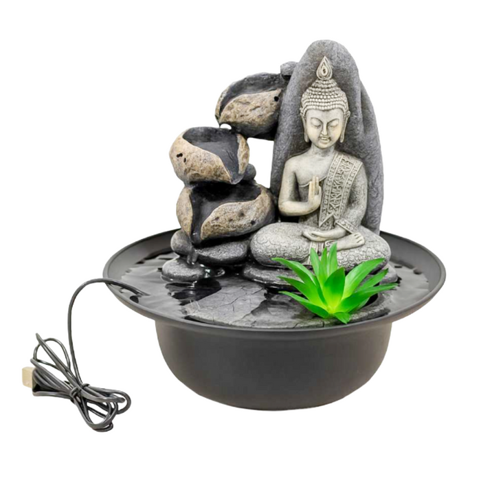 LED Polyresin Buddha Water Fountain