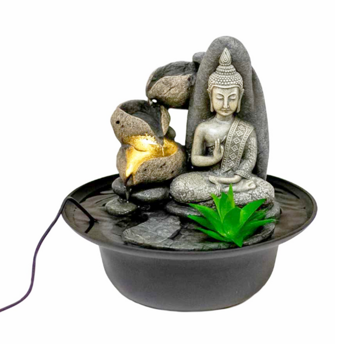 LED Polyresin Buddha Water Fountain