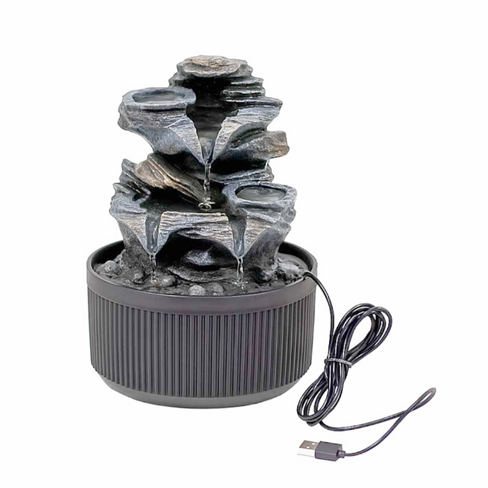 LED Polyresin Stone Water Fountain