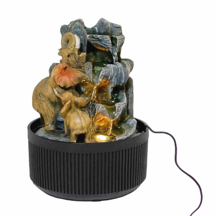 LED Polyresin Elephants Water Fountain