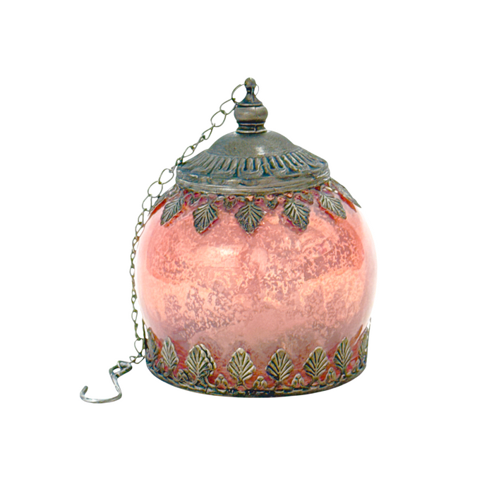 Tetouan LED Glass Lantern with Timer