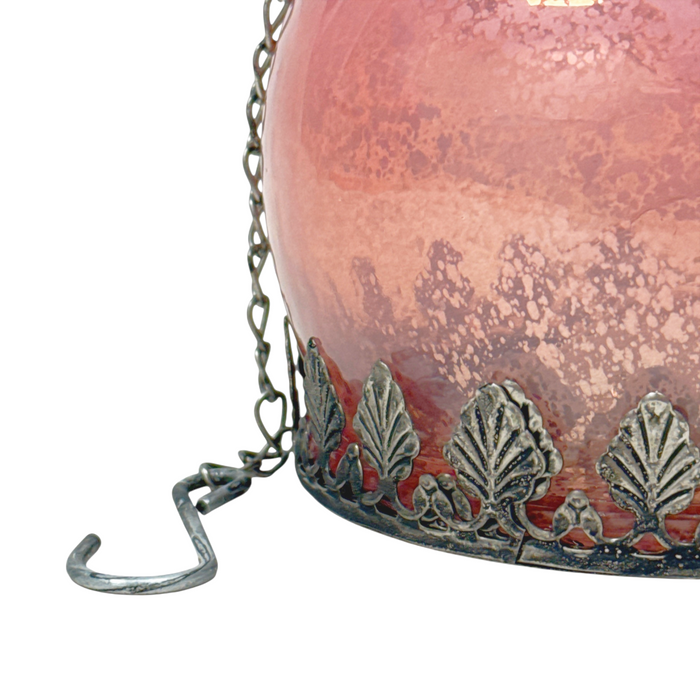 Tetouan LED Glass Lantern with Timer