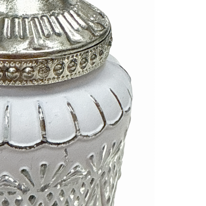 Mika Grey LED Glass Lantern with Timer