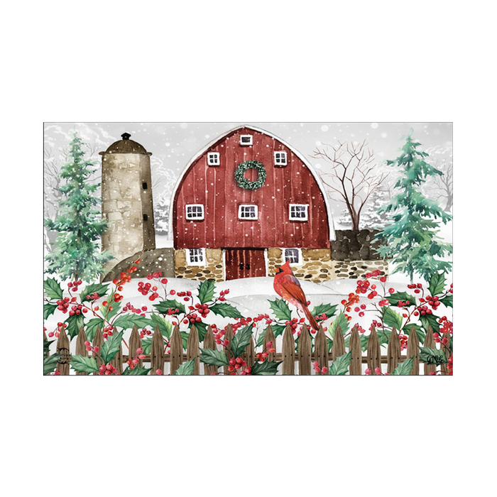 Doormat - Barn In Snow