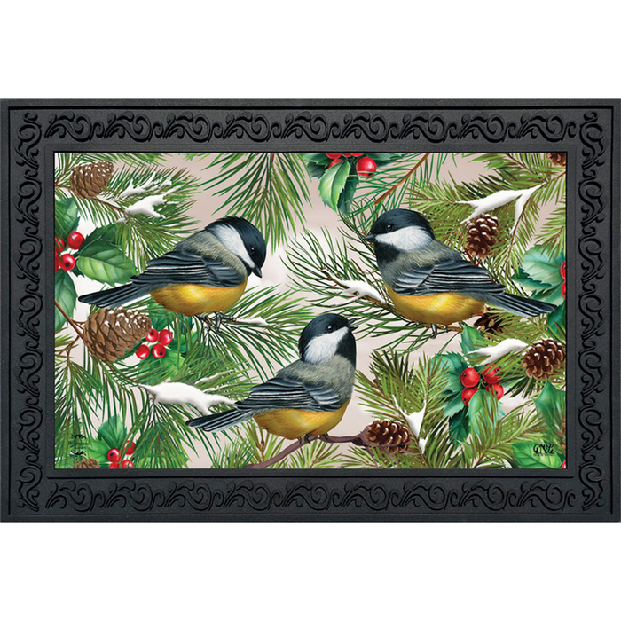 Doormat - Winter Chickadees