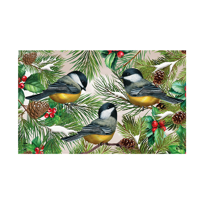 Doormat - Winter Chickadees