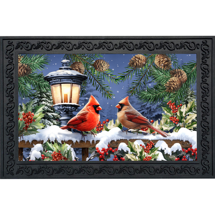 Doormat - Winter Glow Cardinals