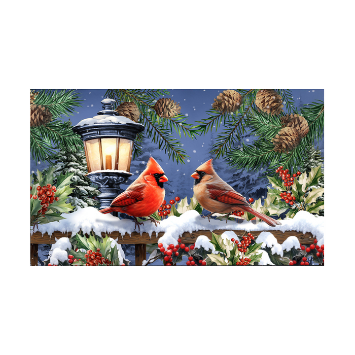 Doormat - Winter Glow Cardinals