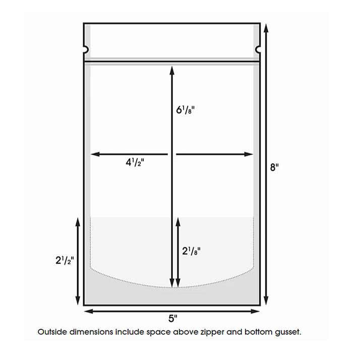 Clear Reclosable Standup Bags (5x8x2.5") - 50pk